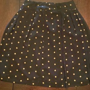 Black skirt with tan polka dots